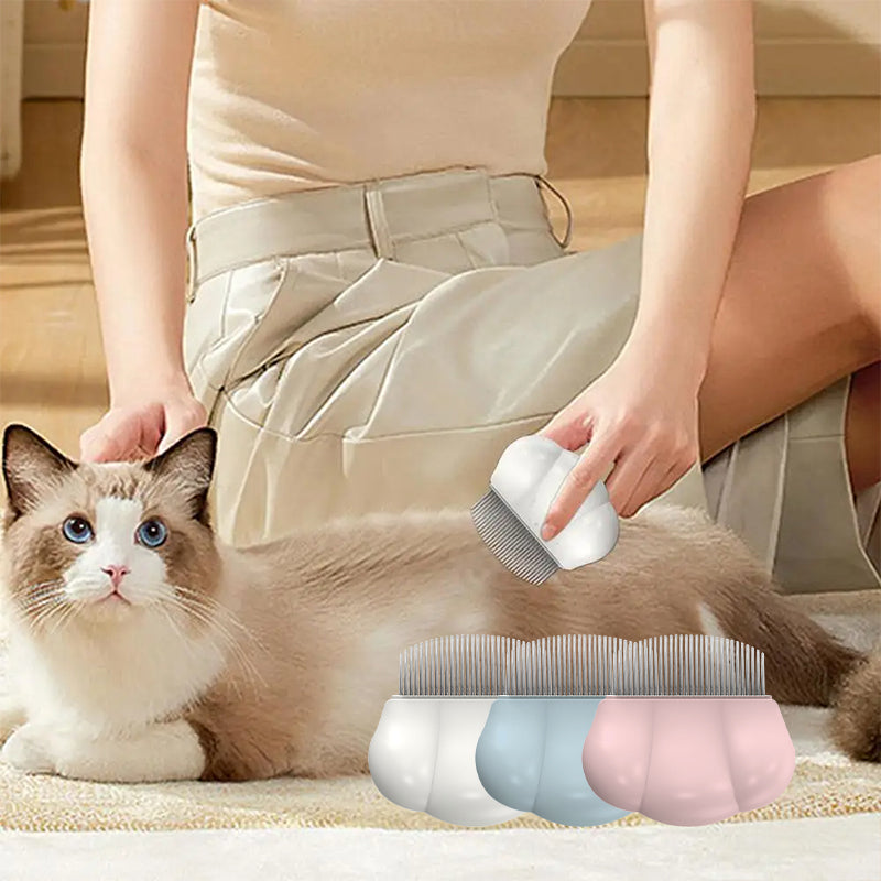 Dog & Cat Grooming Comb – Shedding Brush & Flea Removal Comb for Dogs, Cats & Rabbits | Detangling Hair Remover Brush