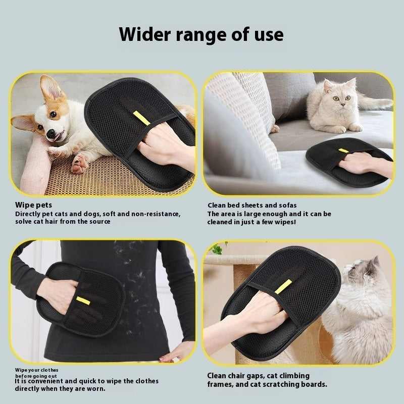 Pet Hair Remover Gloves – Deshedding Grooming Mitt for Dogs, Cats & Rabbits | Dual-Sided Silicone Hair Removal Brush Glove