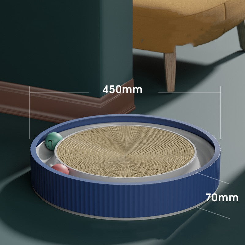 Wear-Resistant Corrugated Paper Pet Toy - Eco-Friendly Chew Toy for Cats & Small Dogs with Rolling Ball Track