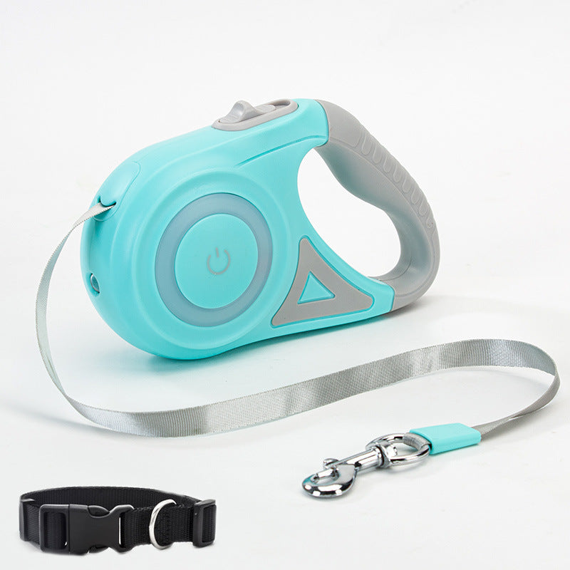Retractable Dog Leash with Collar & Spotlight – Automatic Heavy Duty Pet Leash for Small, Medium & Large Dogs (3M / 5M)