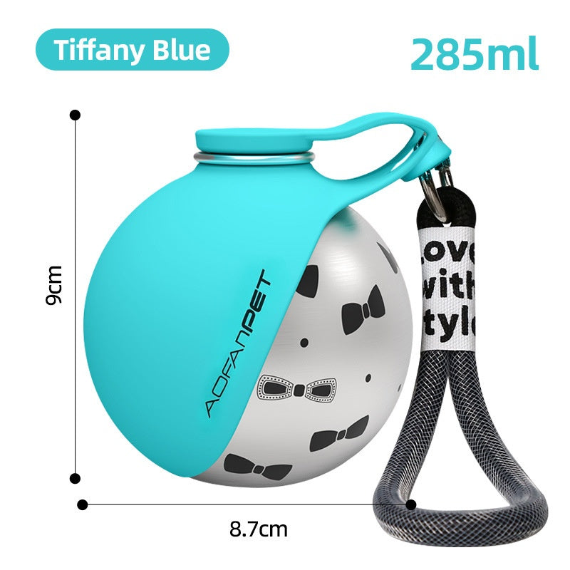 Portable Stainless Steel Dog Water Bottle - Travel-Friendly Water Dispenser & Waste Bag Holder for Small Dogs