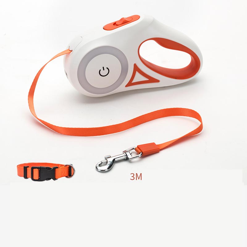 Retractable Dog Leash with Collar & Spotlight – Automatic Heavy Duty Pet Leash for Small, Medium & Large Dogs (3M / 5M)