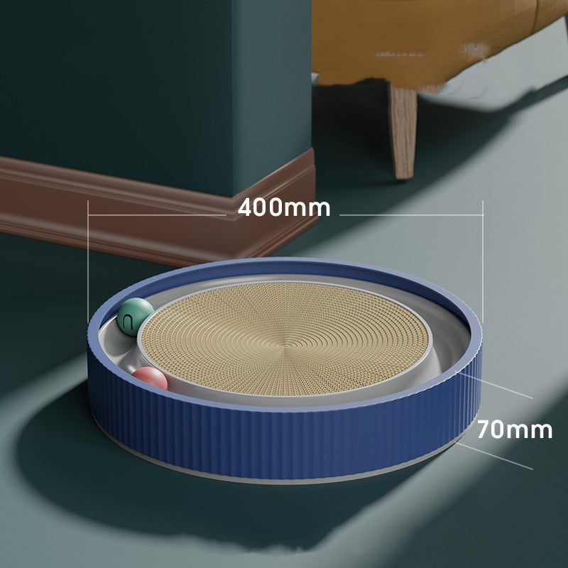 Wear-Resistant Corrugated Paper Pet Toy - Eco-Friendly Chew Toy for Cats & Small Dogs with Rolling Ball Track