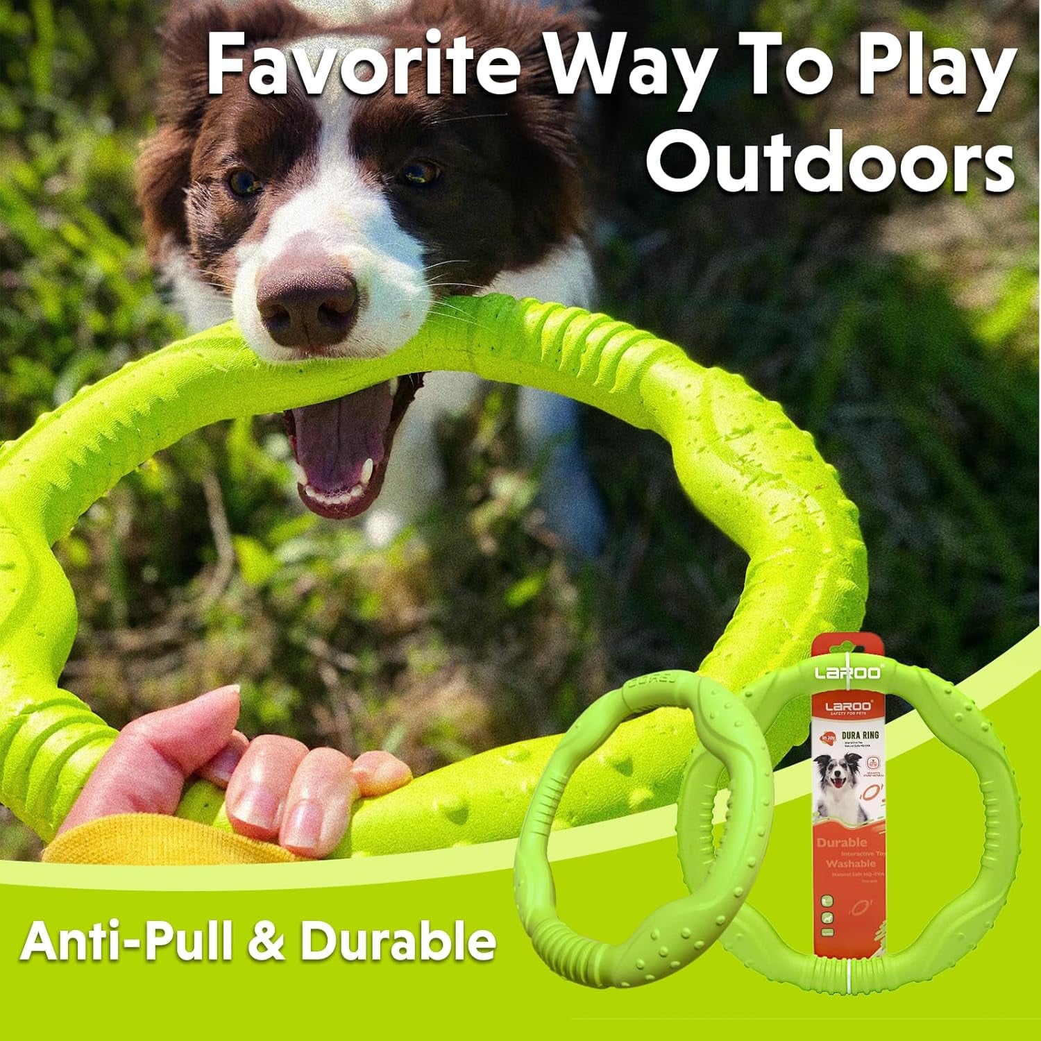 Dog Ring Toy Durable Flying Ring for Fetch, Water Play & Training | Tough Chew-Proof Design for Aggressive Chewer Breeds, Easy-Throw Lightweight Frisbee for Medium/Large Dogs(Green/30Cm)