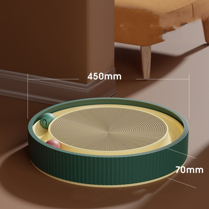 Wear-Resistant Corrugated Paper Pet Toy - Eco-Friendly Chew Toy for Cats & Small Dogs with Rolling Ball Track