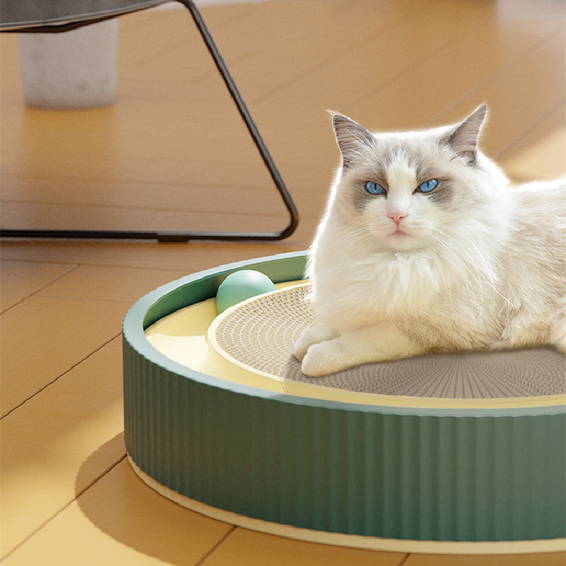 Wear-Resistant Corrugated Paper Pet Toy - Eco-Friendly Chew Toy for Cats & Small Dogs with Rolling Ball Track