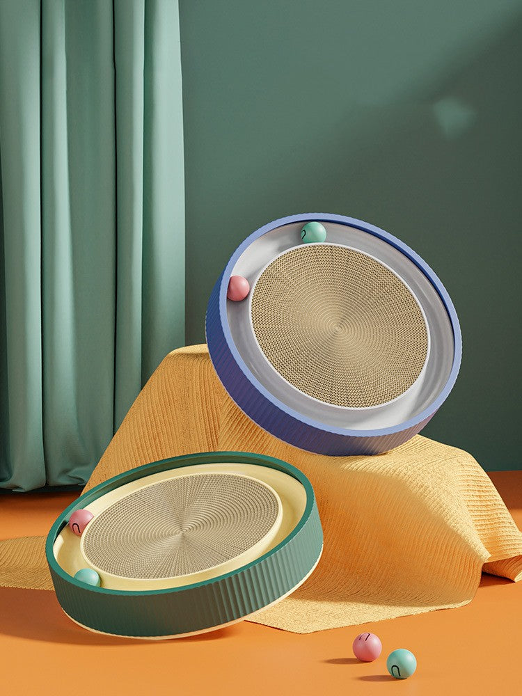 Wear-Resistant Corrugated Paper Pet Toy - Eco-Friendly Chew Toy for Cats & Small Dogs with Rolling Ball Track