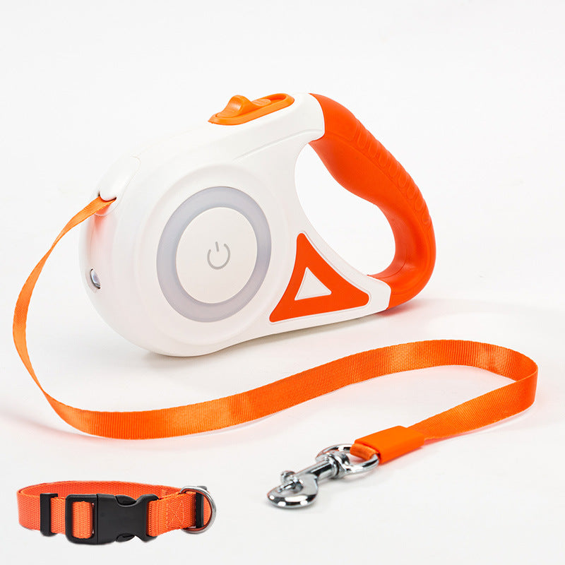 Retractable Dog Leash with Collar & Spotlight – Automatic Heavy Duty Pet Leash for Small, Medium & Large Dogs (3M / 5M)